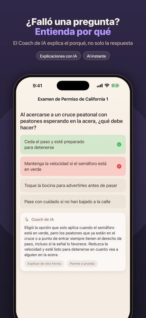 El coach de IA en el dispositivo explica por qué una respuesta fue incorrecta