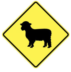Cattle Crossing Sign road sign — Livestock crossing area