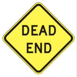 Dead End Sign road sign — Road ends ahead, no outlet