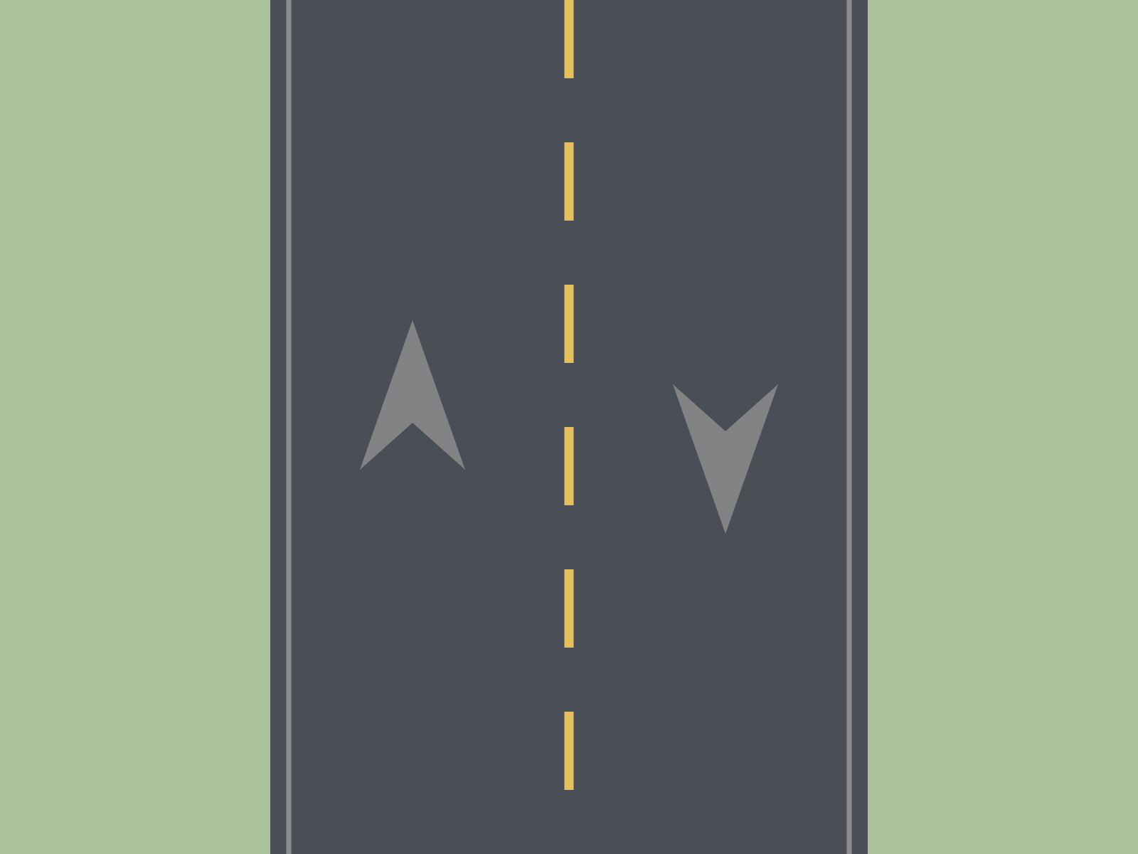 A broken yellow line next to your lane generally means: