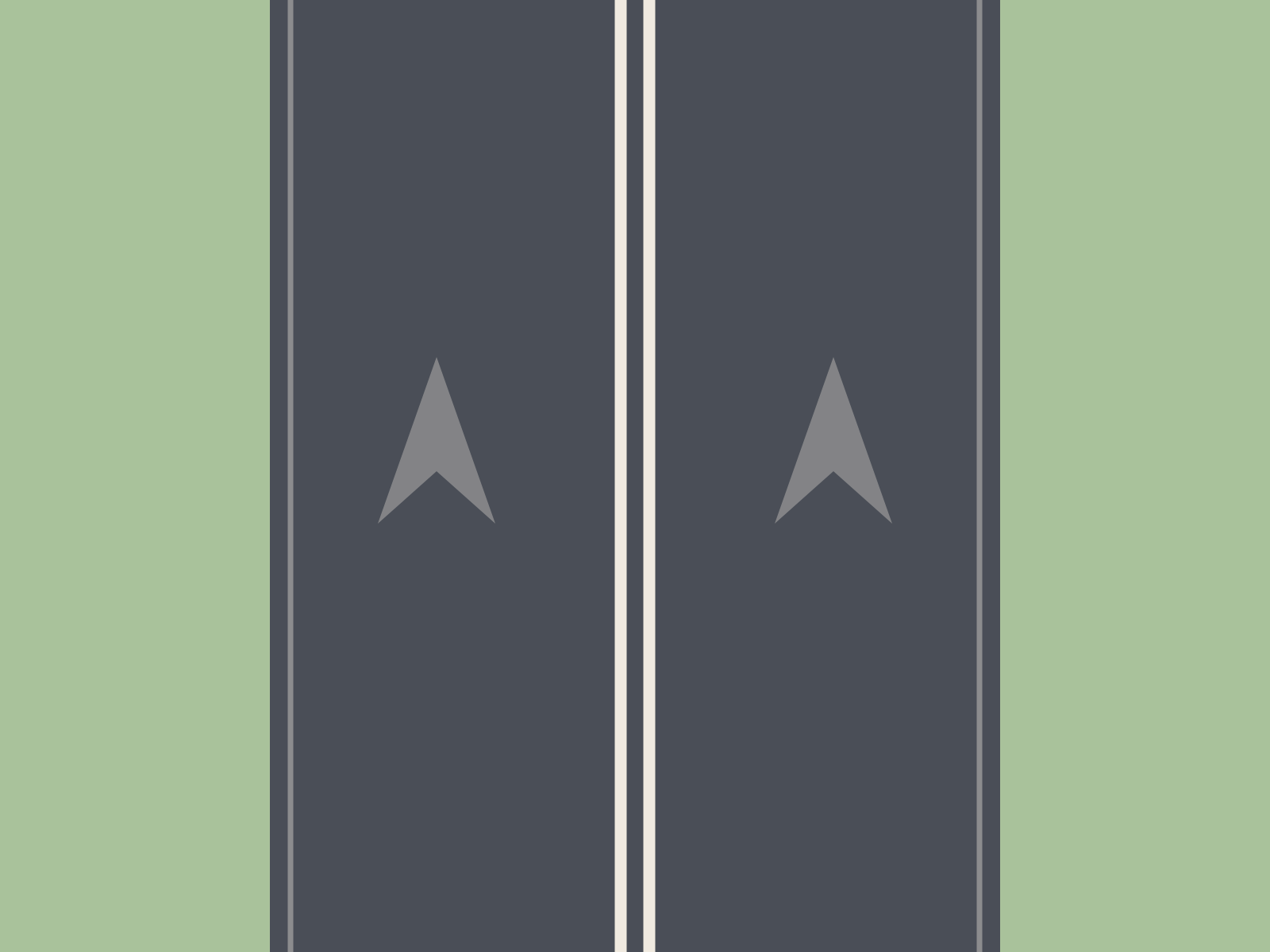 A double solid white line means: