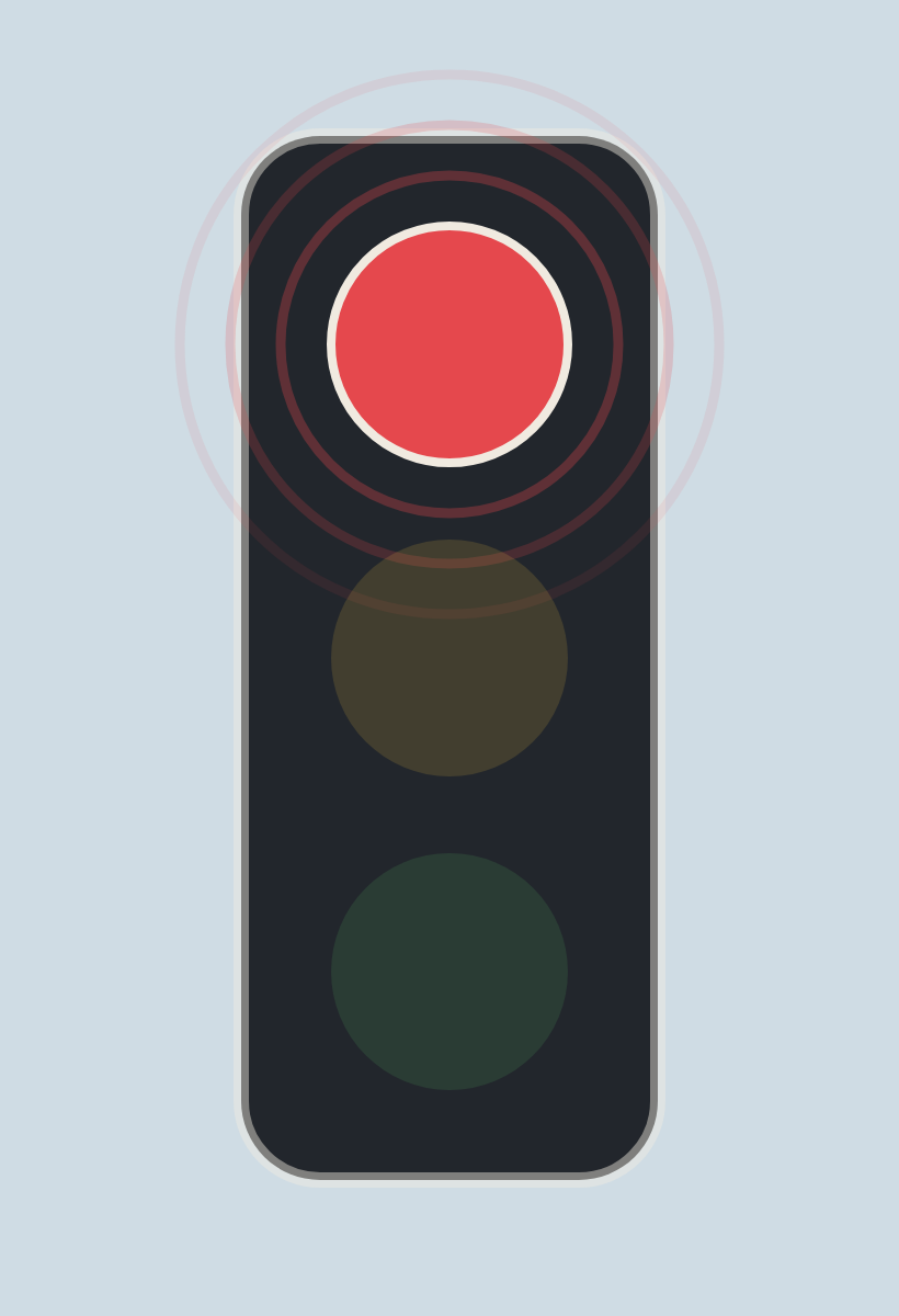 What does a flashing red traffic light mean?