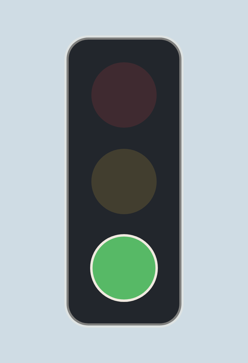 A solid green traffic light means: