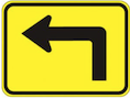 Left Turn Arrow Sign road sign — Directional arrow for left turn