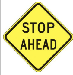 Stop Ahead Sign road sign — Stop sign ahead warning