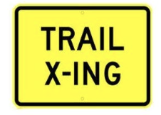 Trail Crossing Sign road sign — Recreational trail crossing ahead