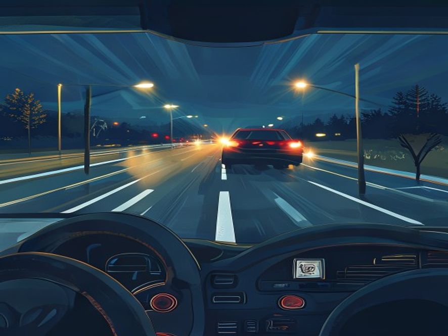 Un auto que viene de noche tiene las luces altas encendidas y lo está deslumbrando. Usted debe: